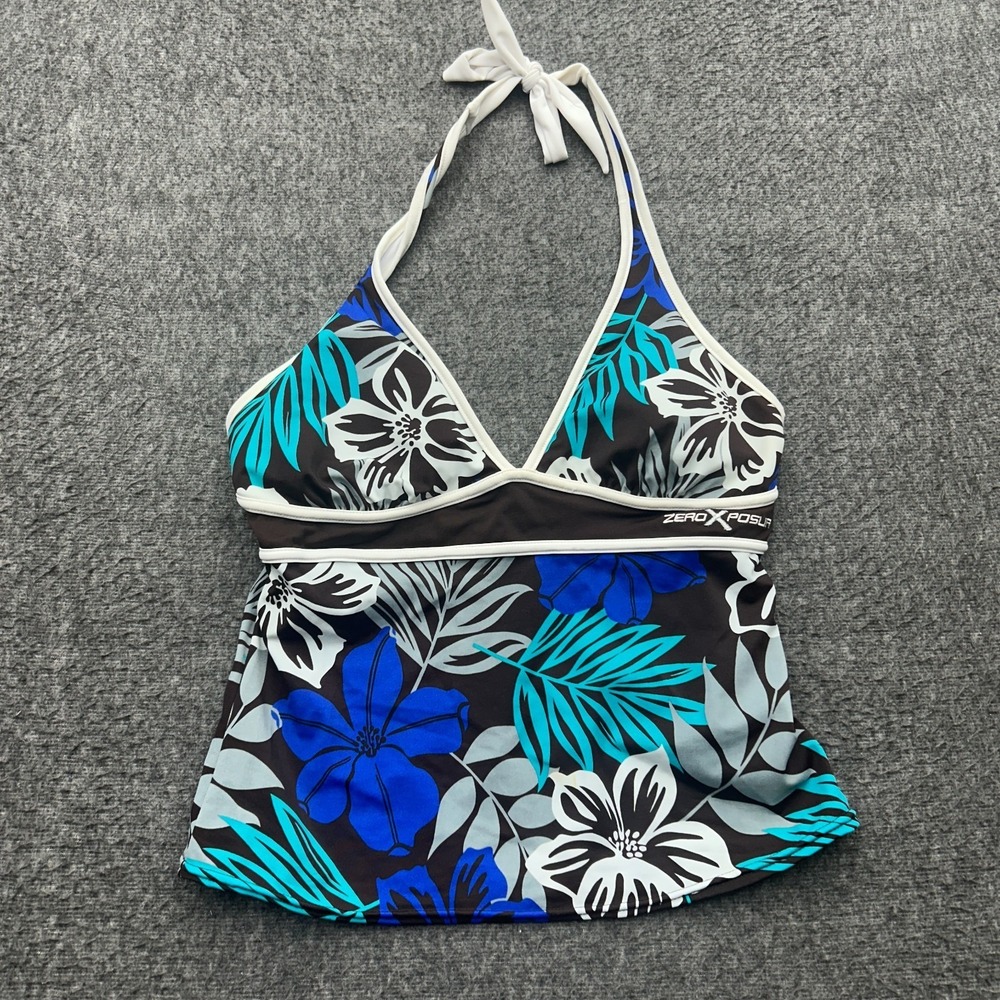 Zero Xposure Tankini Womens Swim Top Size 10 y2k Resort Island Girl